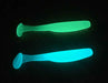 Glow powder swimbait in green and blue