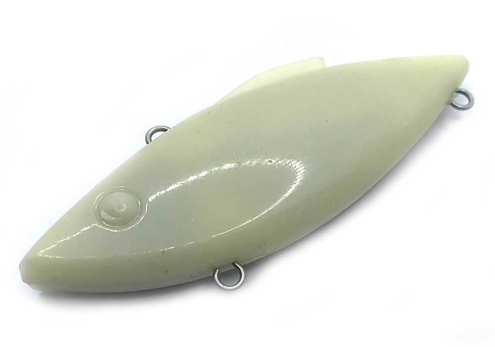 Lipless rattle shad blank - unpainted lure body side view