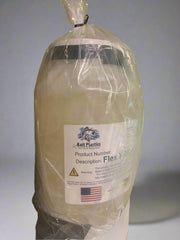 Gallon container of 'Flex' product with a label on a gray background