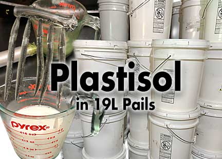 Soft plastic bait making plastisol in 19L pails