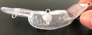 unpainted craw lure body - bottom view