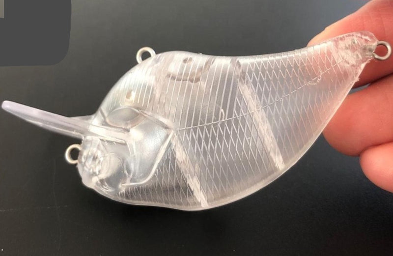 Square Bill crank bait upside-down view