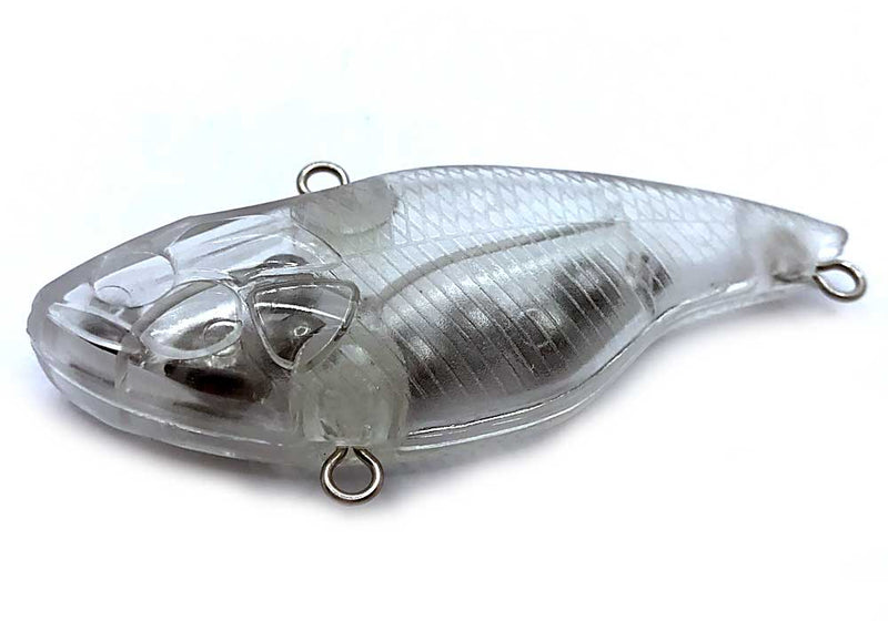 Lipless crank blank - unpainted lure body side view