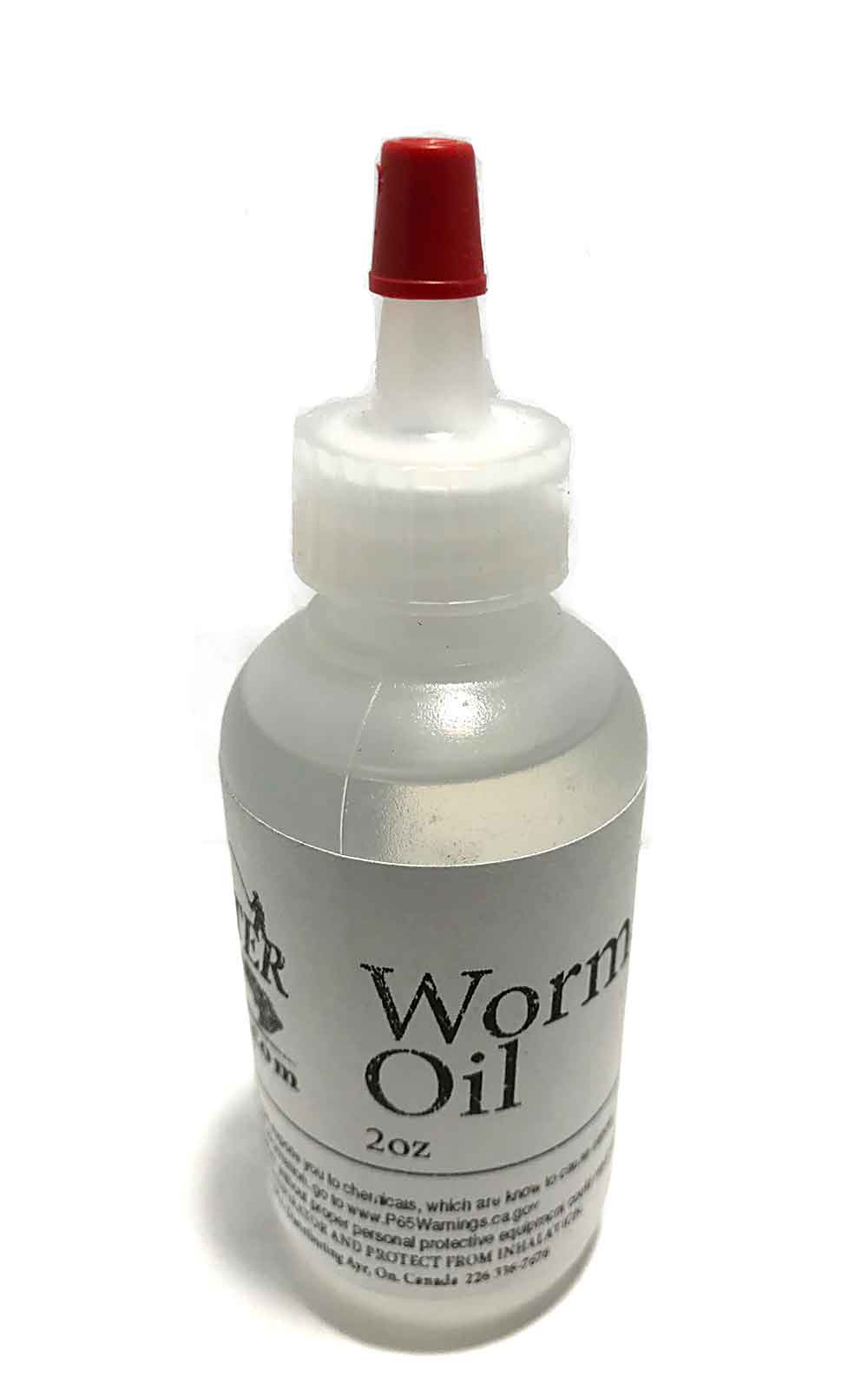 2 OZ BOTTLE OF WORM OIL (UNSCENTED) LUBRICANT, SOFT PLASTIC