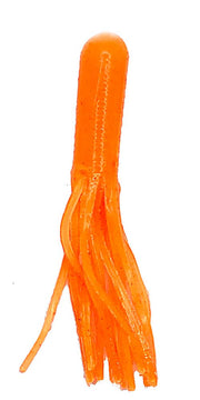 fluorescent orange transparent soft plastic bait colour