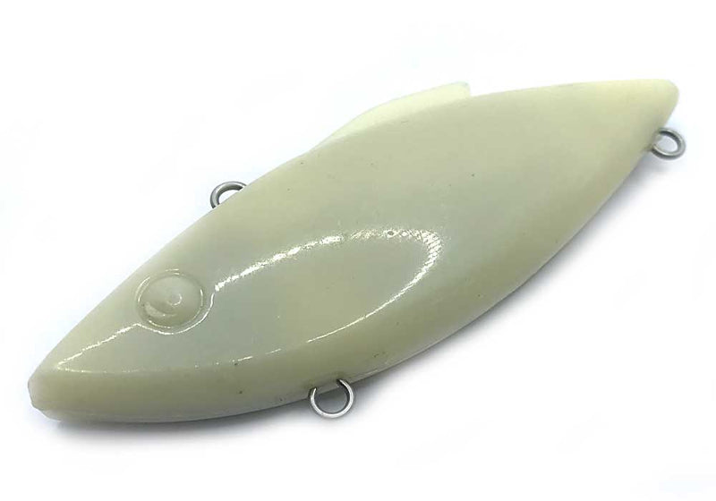 Lipless rattle shad blank - unpainted lure body side view